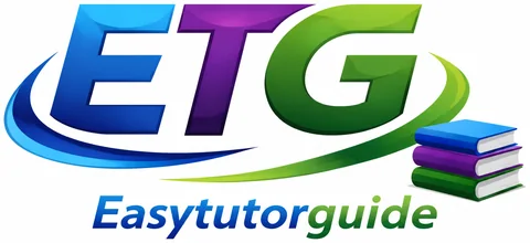 ETG EasyTutorGuide logo with blue, purple and green books